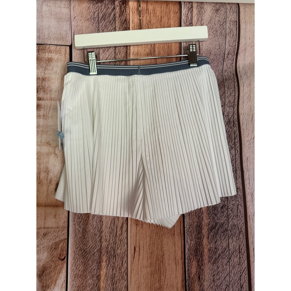 Athleta Girl Pleat Perfect Short Tennis Golf Sporty Pickleball White XL 14 NWT